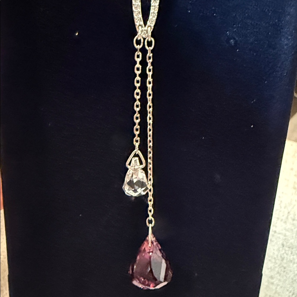 NEW- Swarovski Crystal Necklace- Lunar Amethyst